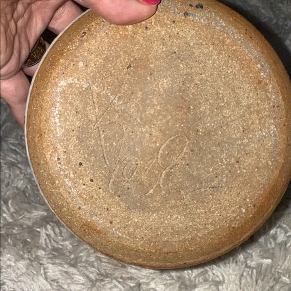 Rustic Signed Artisan Pottery Jar with Cork Lid - Picture 3 of 14